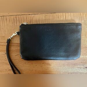 Sleek Black Leather BEFEN Wristlet
